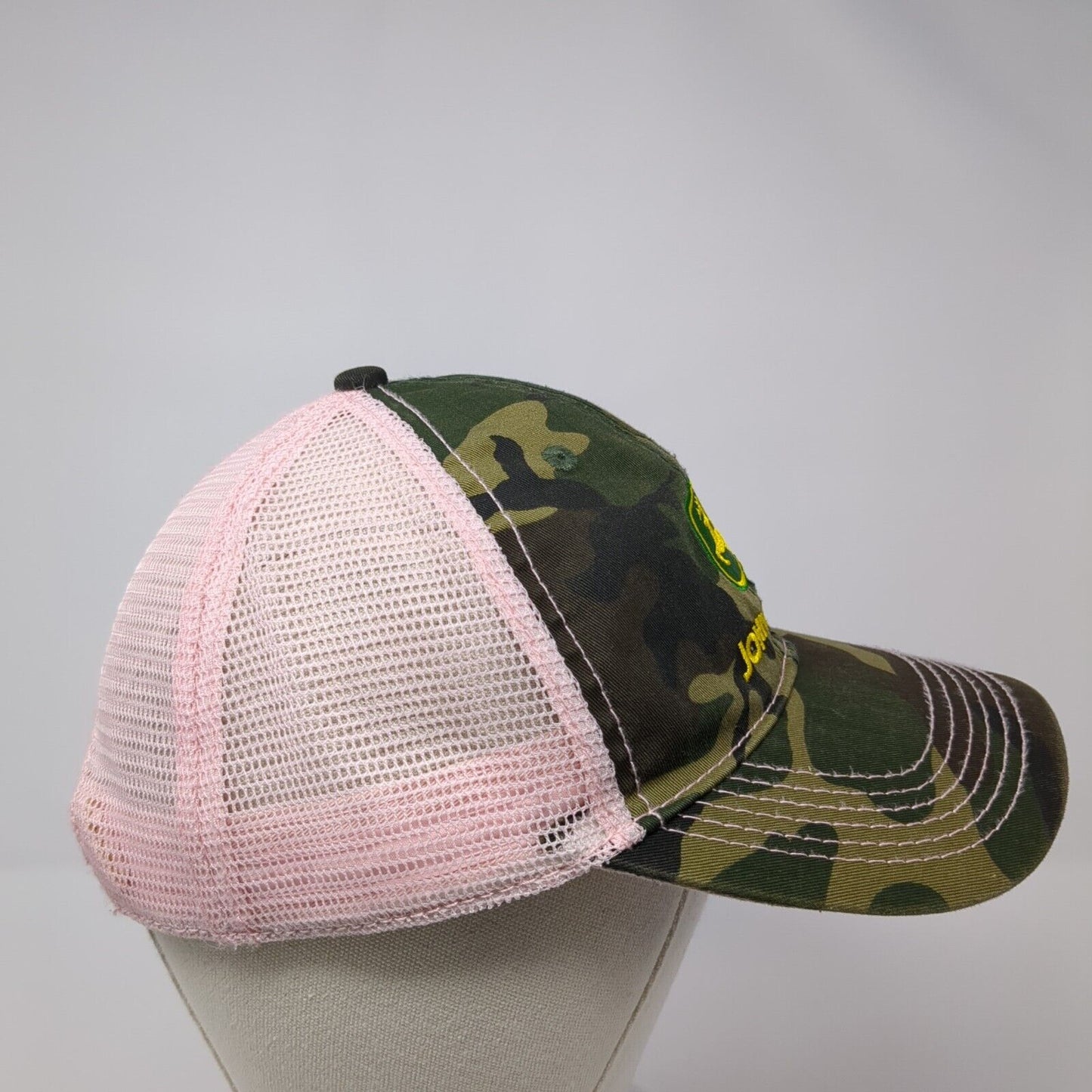 John Deere Snapback Trucker Hat Camouflage OS Adjustable Embroidered Mesh Back