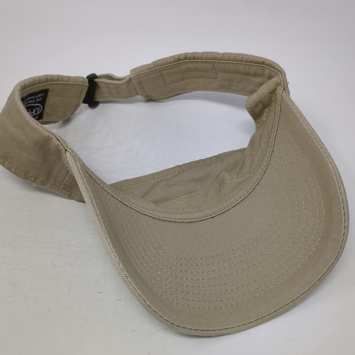 Toppers Visor Beige One Size Embroidered Logo Strapback Cotton Curved Brim Hat
