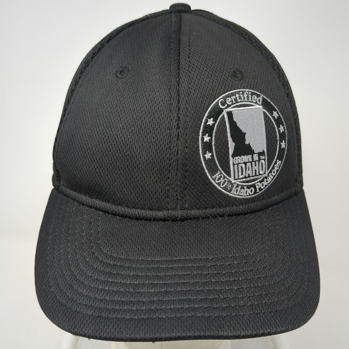 Baseball Cap Black L Mesh Back Stretch Fit Idaho Potatoes Certified Grown Hat