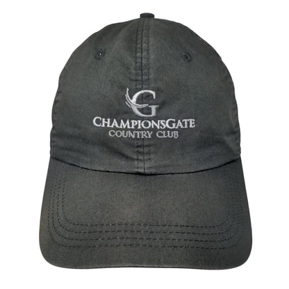 Championsgate Country Club Strapback Hat Black Classic Cut 6 Panel Ahead