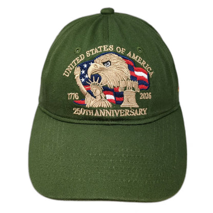 Baseball Cap Green One Size Slideback 250th Anniversary USA Eagle 1776-2026 Hat