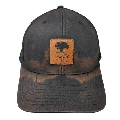 Kiawah Snapback Mesh Back Trucker Hat Black One Size Leather Patch