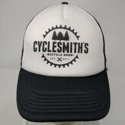 Cyclesmith's Bicycle Shop Trucker Hat Black White One Size Mesh Snapback Gear