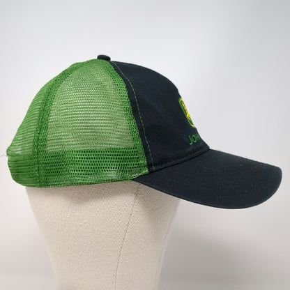 John Deere Trucker Hat Black Green One Size Snapback Mesh Logo Agriculture