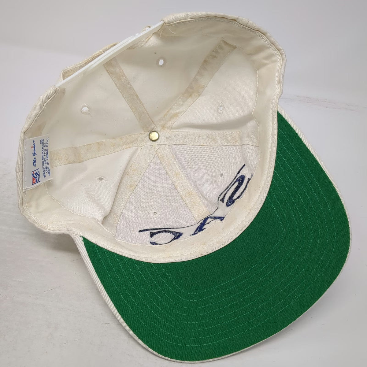 Saint Anselm College Hawks NCAA The Game Snapback White Hat One Size Green Brim