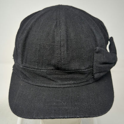 Time and Tru Army Cap Black One Size Side Bow Textured Cadet Military Style Hat