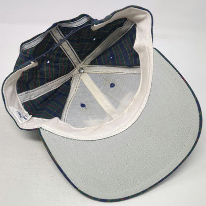 Crable Sportswear Snapback Blue OS PSU Plaid Gold Embroidery Hat Grey Vintage