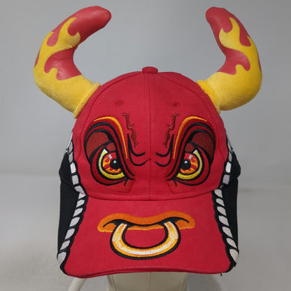 Monster Jam Boys Kids El Toro Loco Baseball Cap Red 3D Horns Flames Graphic Hat