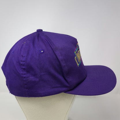 Universal Studios Florida Neon Sign Logo 5 Panel Purple Hat Snapback Vintage