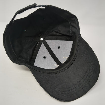 Babe Strapback Hat Black One Size Adjustable Embroidered Vented Holes 6 Panel