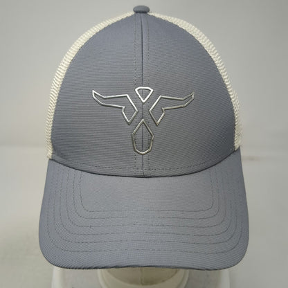 Wrangler Trucker Hat Gray One Size Mesh Snapback Metallic Longhorn Steer Logo
