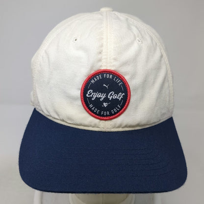 Puma Snapback Hat White Blue One Size Enjoy Golf 110 Flexfit Patch Embroidered