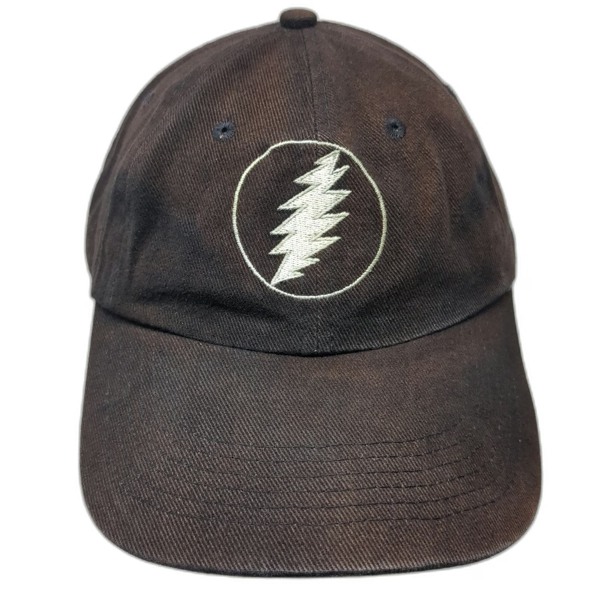 Port Authority Baseball Cap Black OSFM Strapback Lightning Bolt Band Logo Hat