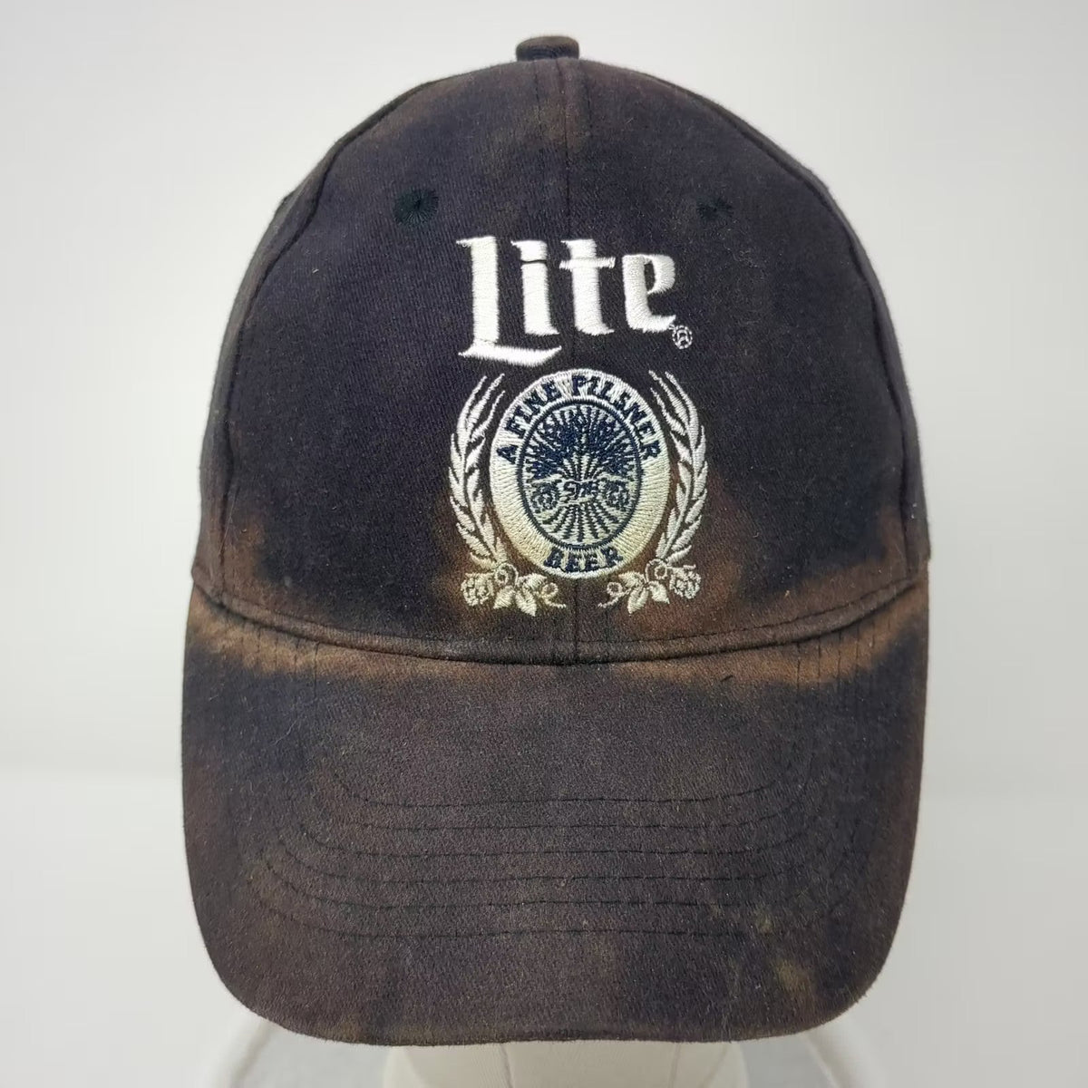 Miller Lite Beer A Fine Pilsner Blue Hat OSFM Snapback Cap Embroidered Logo