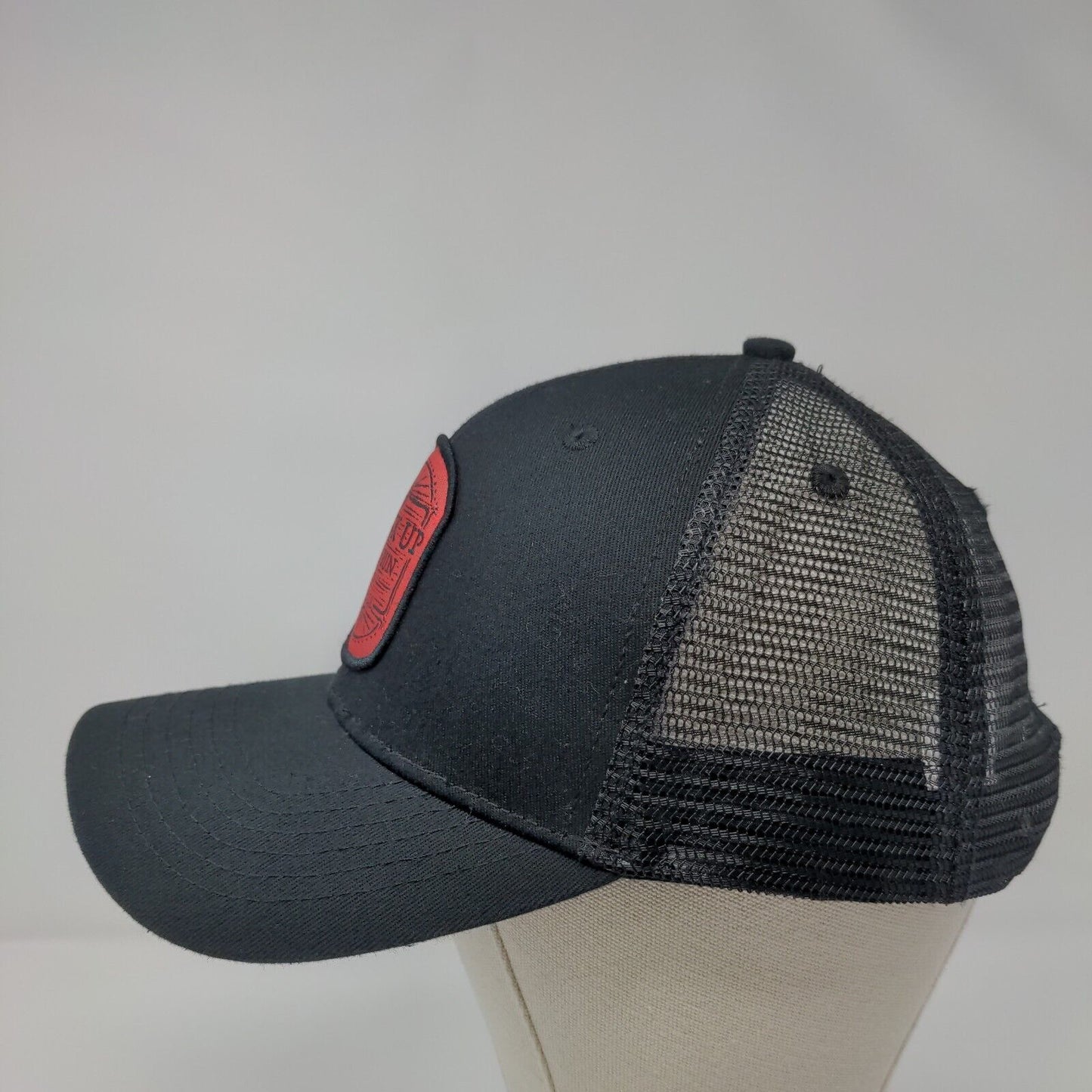 Drink Up Beer Run Patch Snapback Trucker Hat Black OSFM Mesh Back