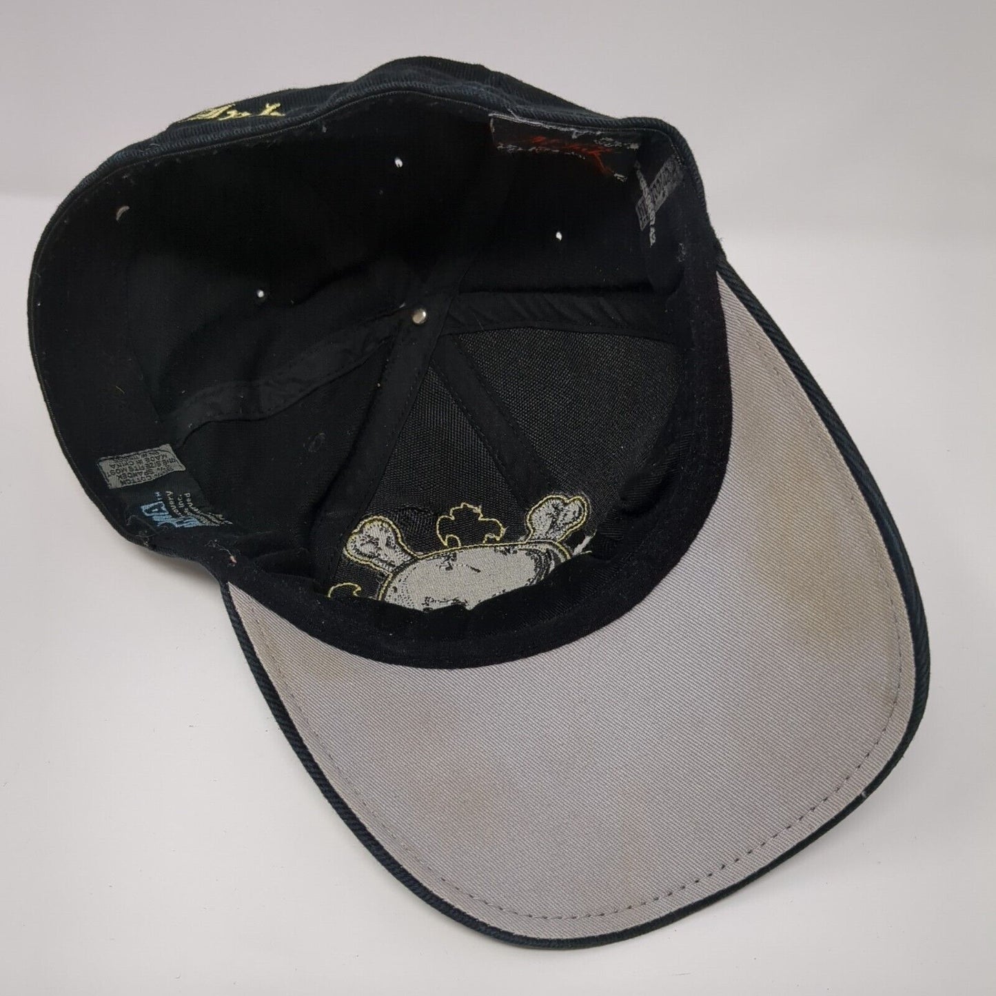 Miami Ink Skull Fitted Hat Black OSFM Embroidered Vent Holes Anoma