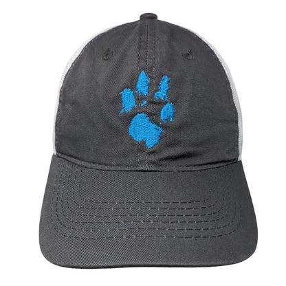 Seaside Vets Paw Strapback Mesh Back Trucker Hat Gray OSFM Embroidered