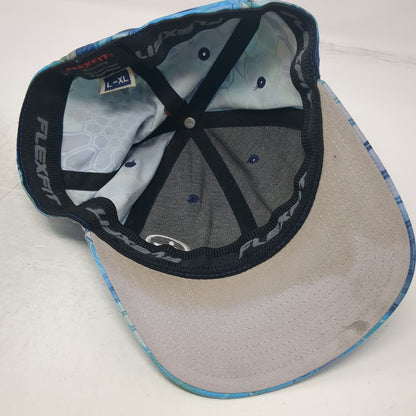 Kryptek Baseball Cap Blue XL Pontus Camo Flexfit IA Logo Structured Stretch Hat