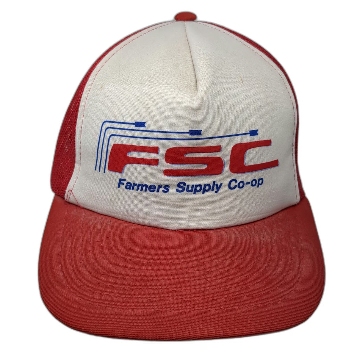 Farmers Supply Co-op FSC Logo Red Trucker Hat One Size Snapback Foam Mesh Cap