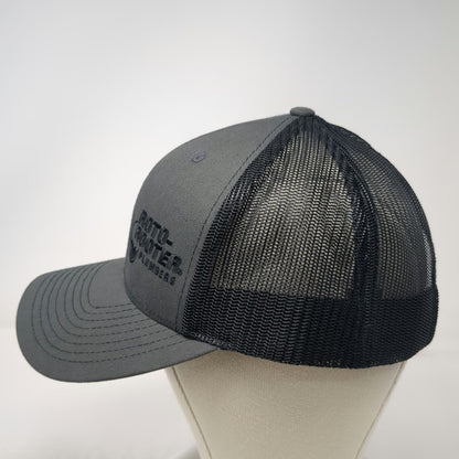 Richardson Trucker Hat Gray Black One Size Roto-Rooter Plumbers Snapback Mesh