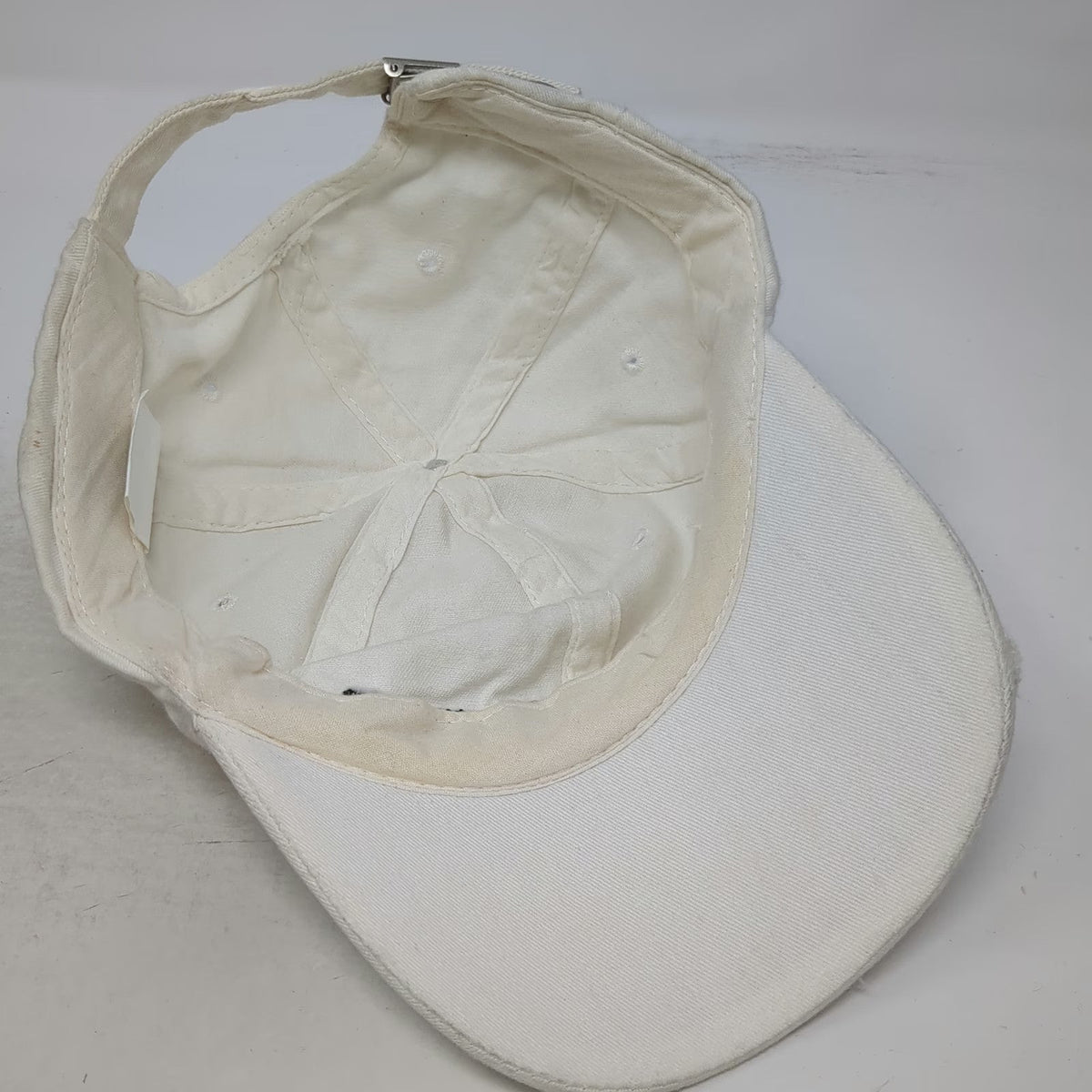 Jägermeister Baseball Cap White OSFM Distressed Brim Adjustable Embroidery Hat