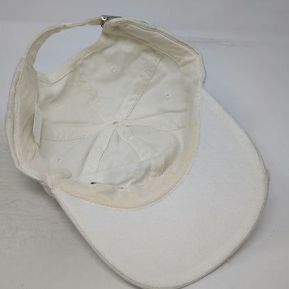 Jägermeister Baseball Cap White OSFM Distressed Brim Adjustable Embroidery Hat
