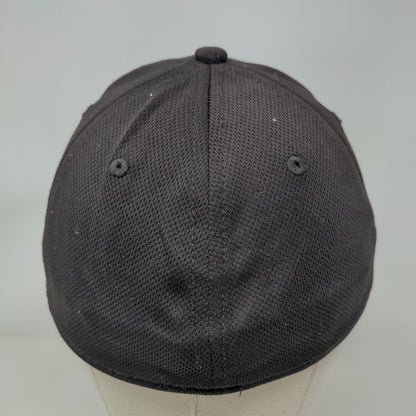 Athletic Works Fitted Hat Rich Black Small/Medium Vent Holes 6 Panel