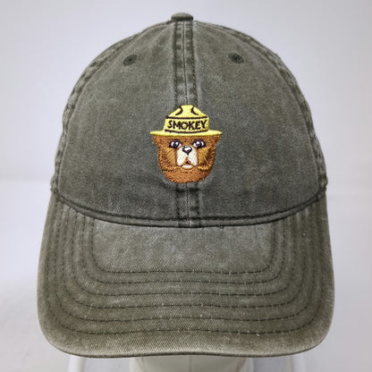 Mad Engine Baseball Cap Green OS Smokey Bear Embroidered Slideback Cotton Hat