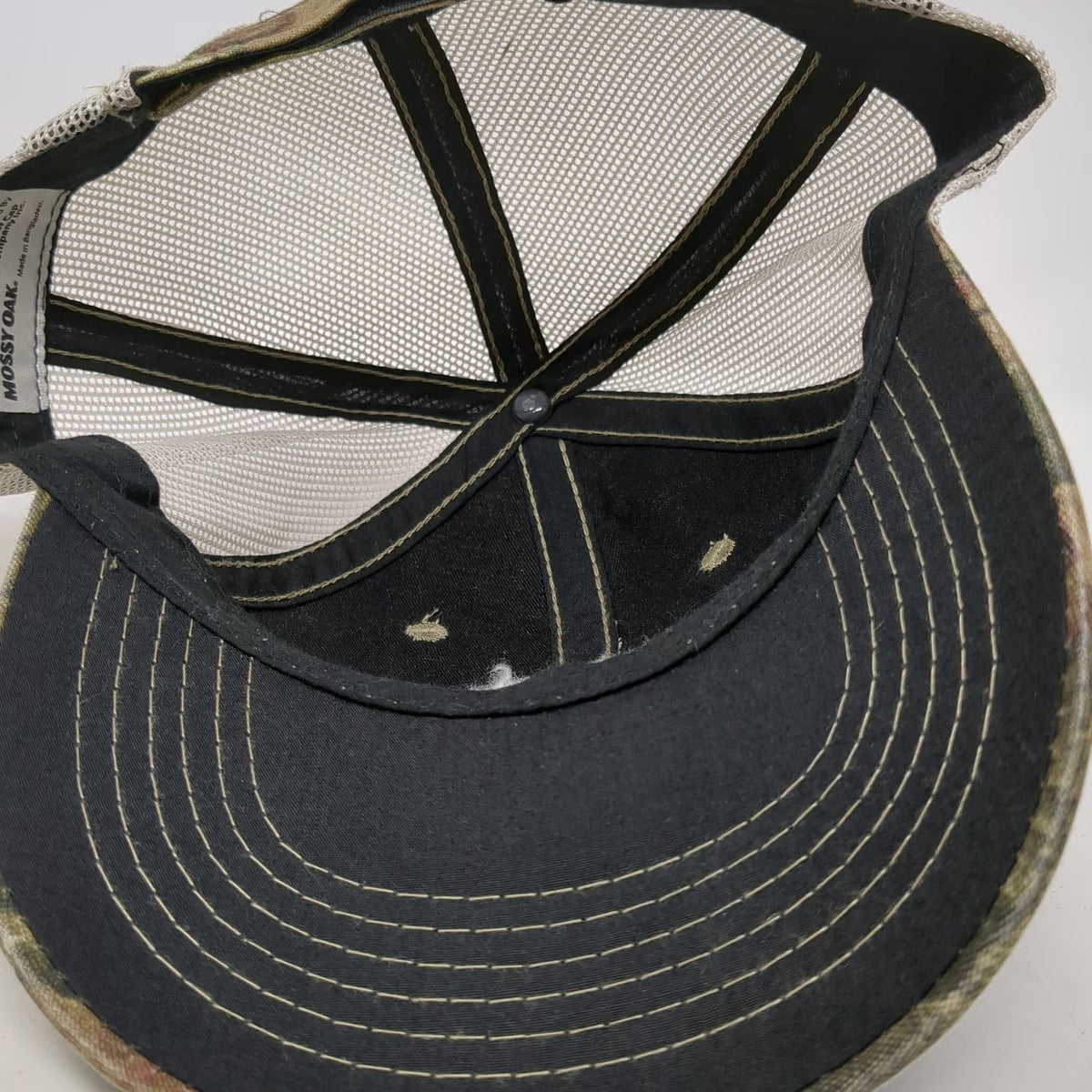 Mossy Oak Baseball Cap Green One Size Camo Mesh Back Strapback Embroidered Hat