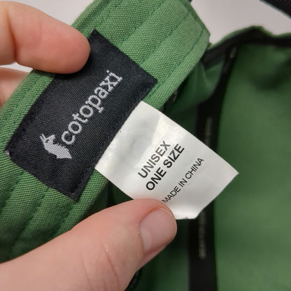 Cotopaxi 5 Panel Green Hat One Size Llama Logo Recycled Polyester Strapback
