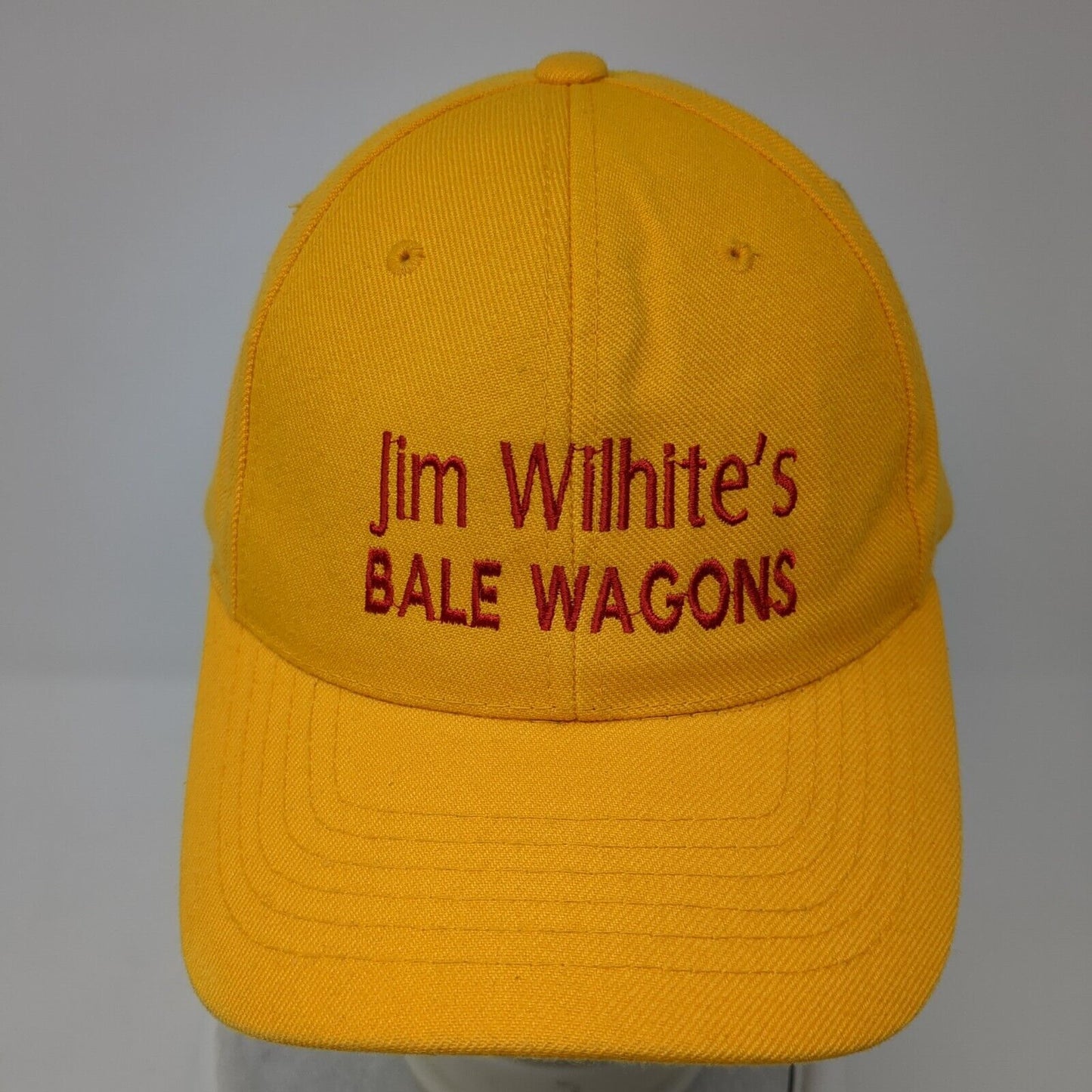 Jim Wilhite's Bale Wagons Snapback Hat Yellow One Size Embroidered