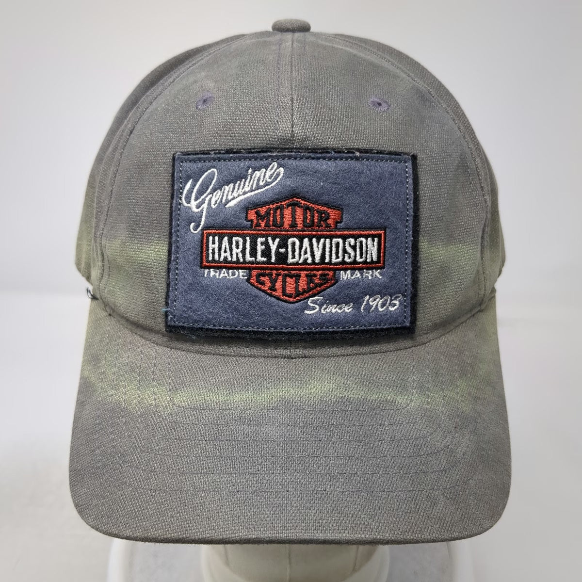 Harley-Davidson Baseball Cap Gray One Size Adjustable Genuine Patch Logo Hat
