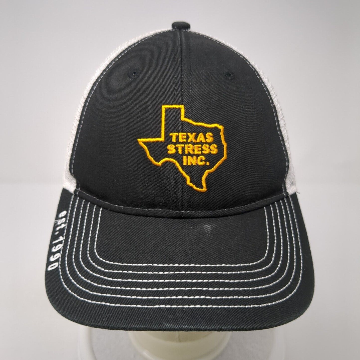 Texas Stress Inc. Snapback Trucker Hat Black One Size Mesh Back Outdoor