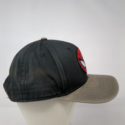 Spider-Man Snapback Hat Black One Size Adjustable Embroidered 6 Panel Marvel