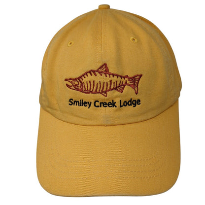 Smiley Creek Lodge Slideback Hat Yellow OSFA Adjustable Embroidered