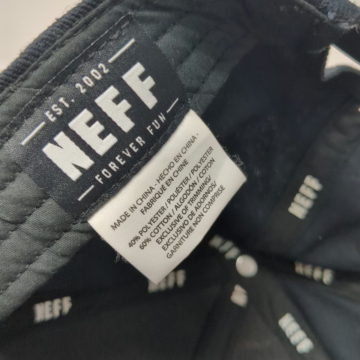 Neff Snapback Hat Black White Gray One Size Marbled Brim Hexagon Patch Flat Bill