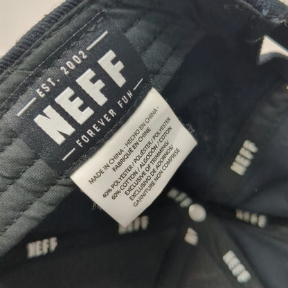 Neff Snapback Hat Black White Gray One Size Marbled Brim Hexagon Patch Flat Bill