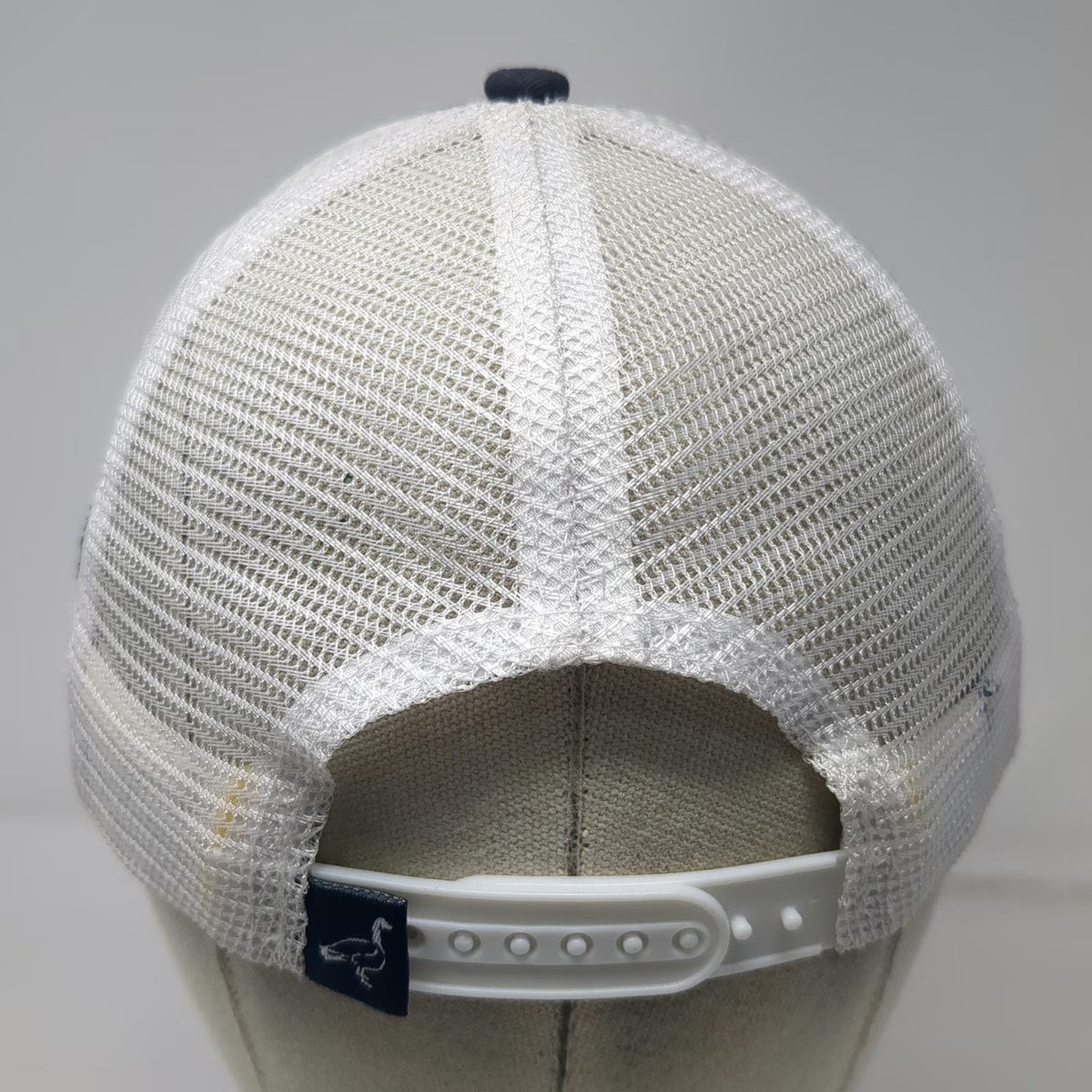 Goose Hummock Trucker Hat Blue Red One Size Striped Bass Cape Cod Snapback