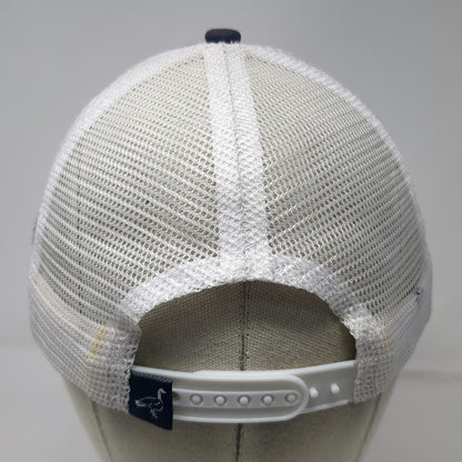 Goose Hummock Trucker Hat Blue Red One Size Striped Bass Cape Cod Snapback