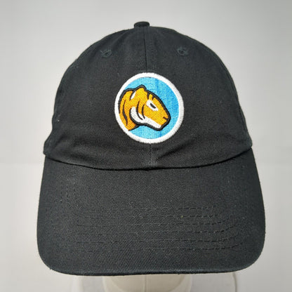 Unbranded Slideback Hat Black One Size Adjustable Embroidered 6 Panel Cotton