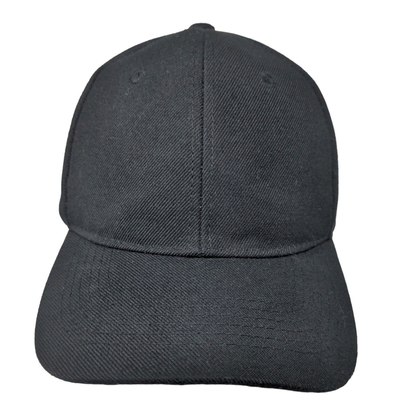 Top Level Men's Strapback Hat Black Adjustable Blank 100% Polyester