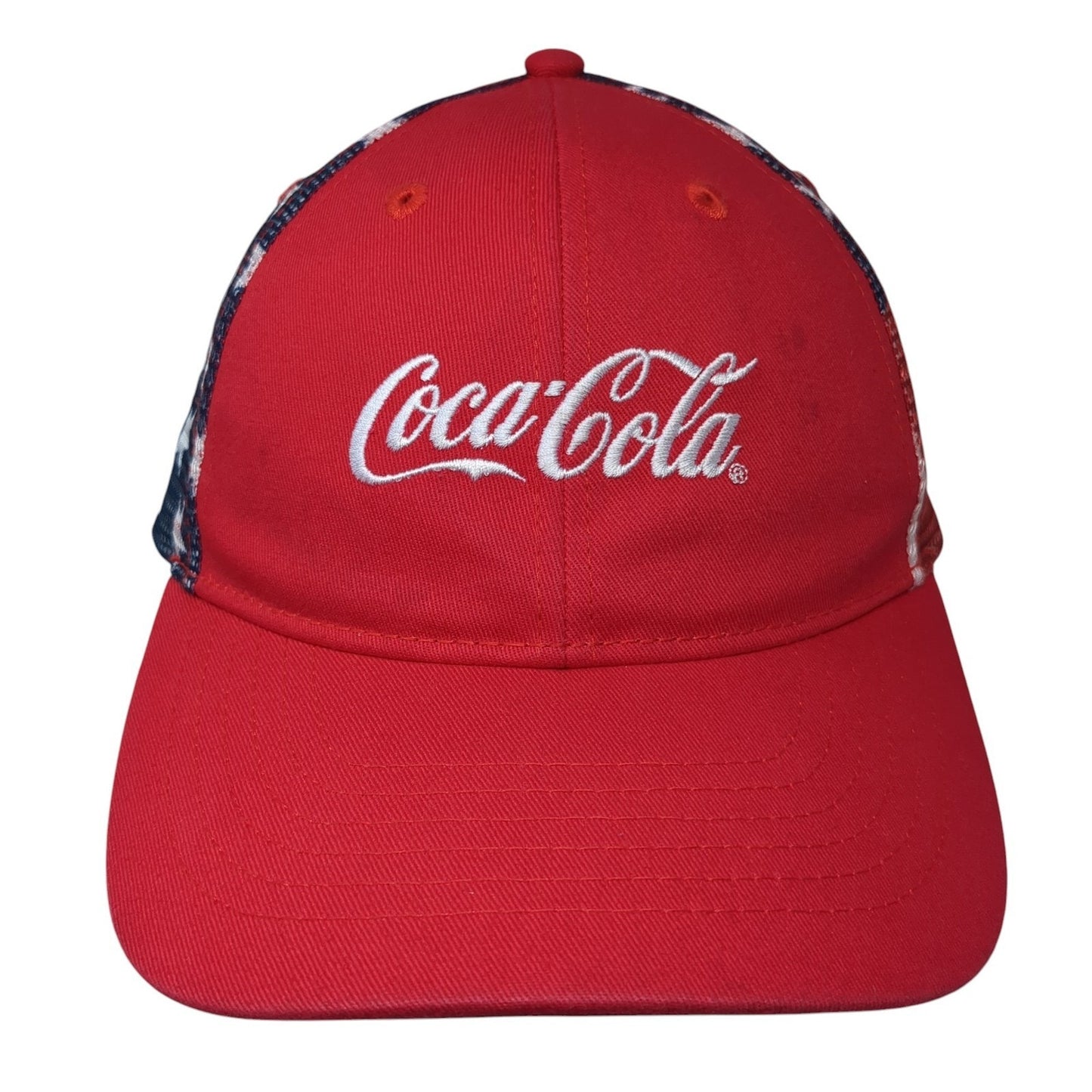 Coca-Cola Snapback Trucker Hat Multicolor OS Adjustable Patriotic Mesh Back