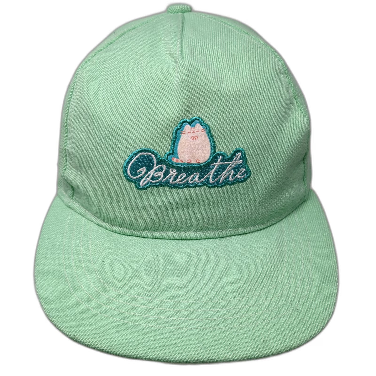 Pusheen 5 Panel Green One Size Breathe Cat Hat Adjustable Slideback Polyester