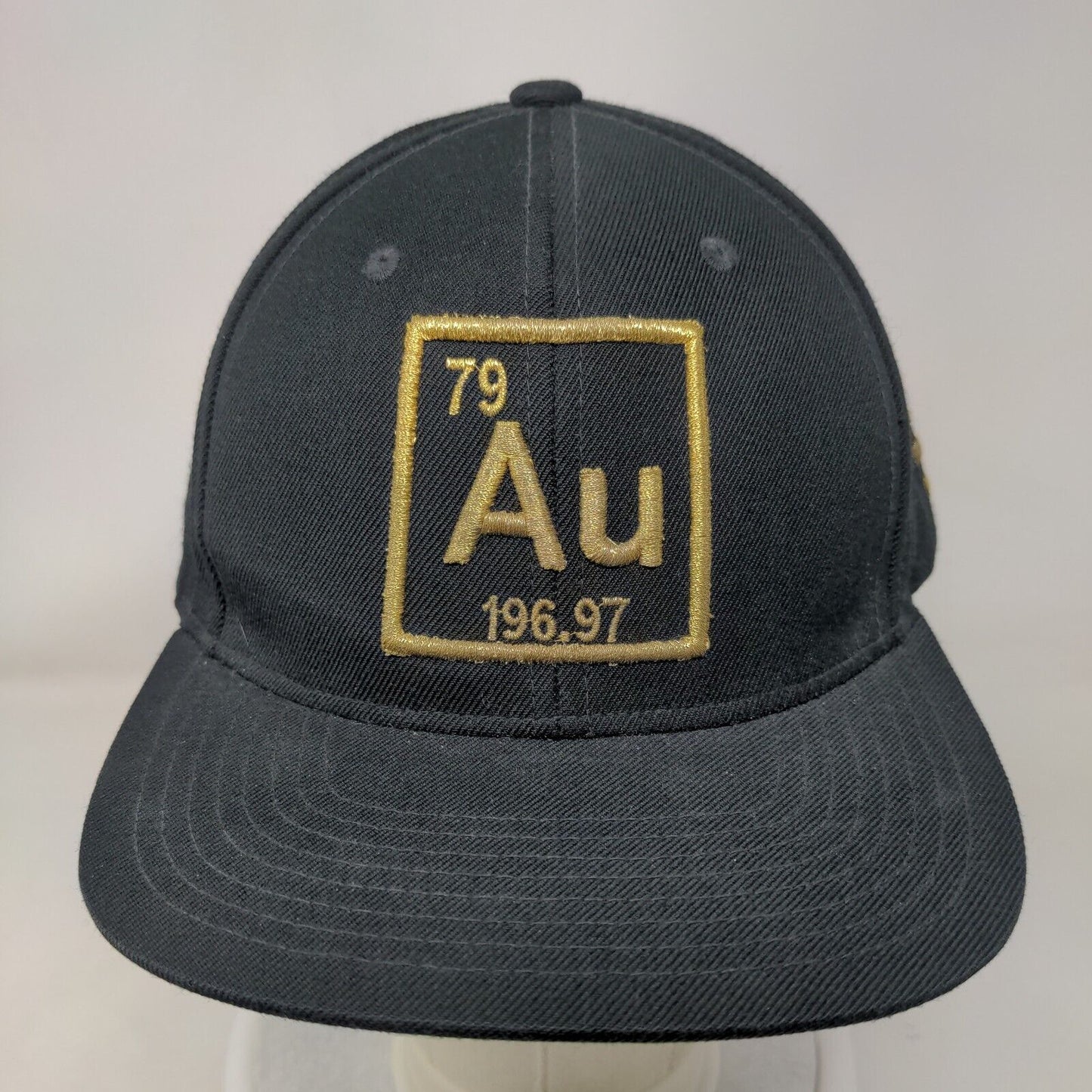 79 Au 196.97 Gold Snapback Hat Black One Size Embroidered Yupoong