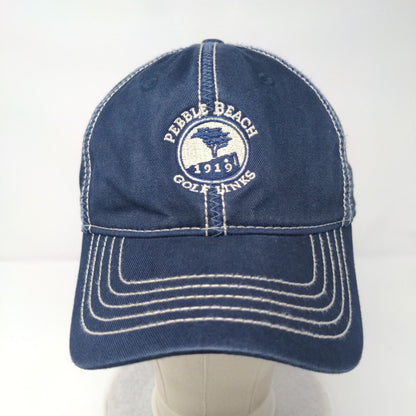 Pebble Beach Golf Link Strapback Hat Blue OS Classics Cut Embroidered Ahead