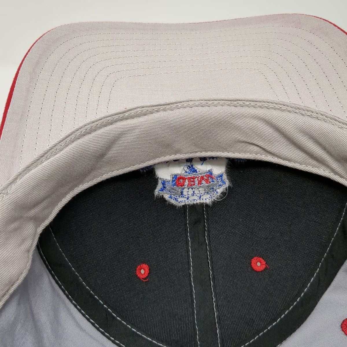 Richardson Snapback Gray Red L Gem Meat Packing Co Cotton Poly Two Tone Hat