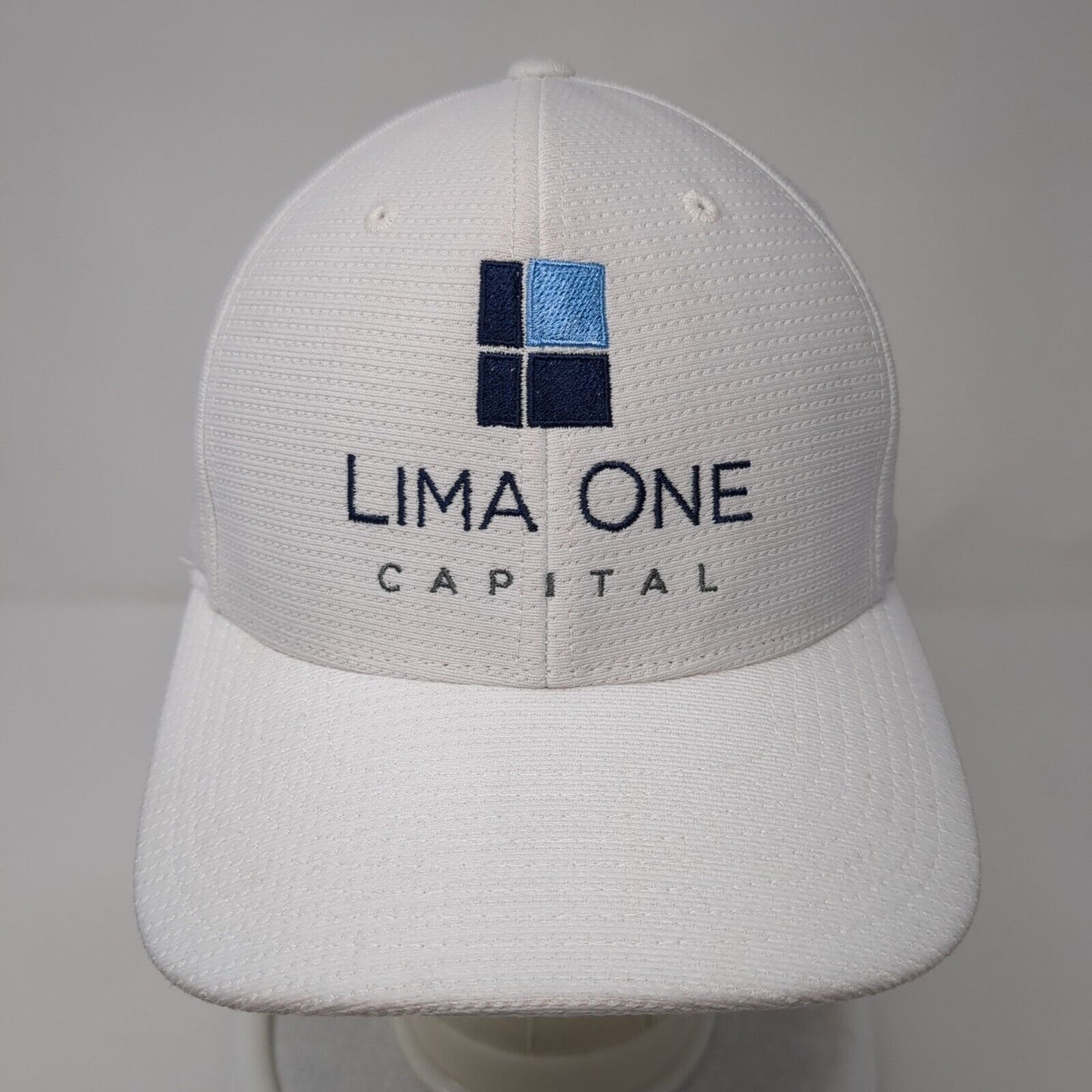 Lima One Capital Fitted Hat White L/XL Flexfit Embroidered Travis Matthew