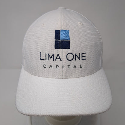 Lima One Capital Fitted Hat White L/XL Flexfit Embroidered Travis Matthew