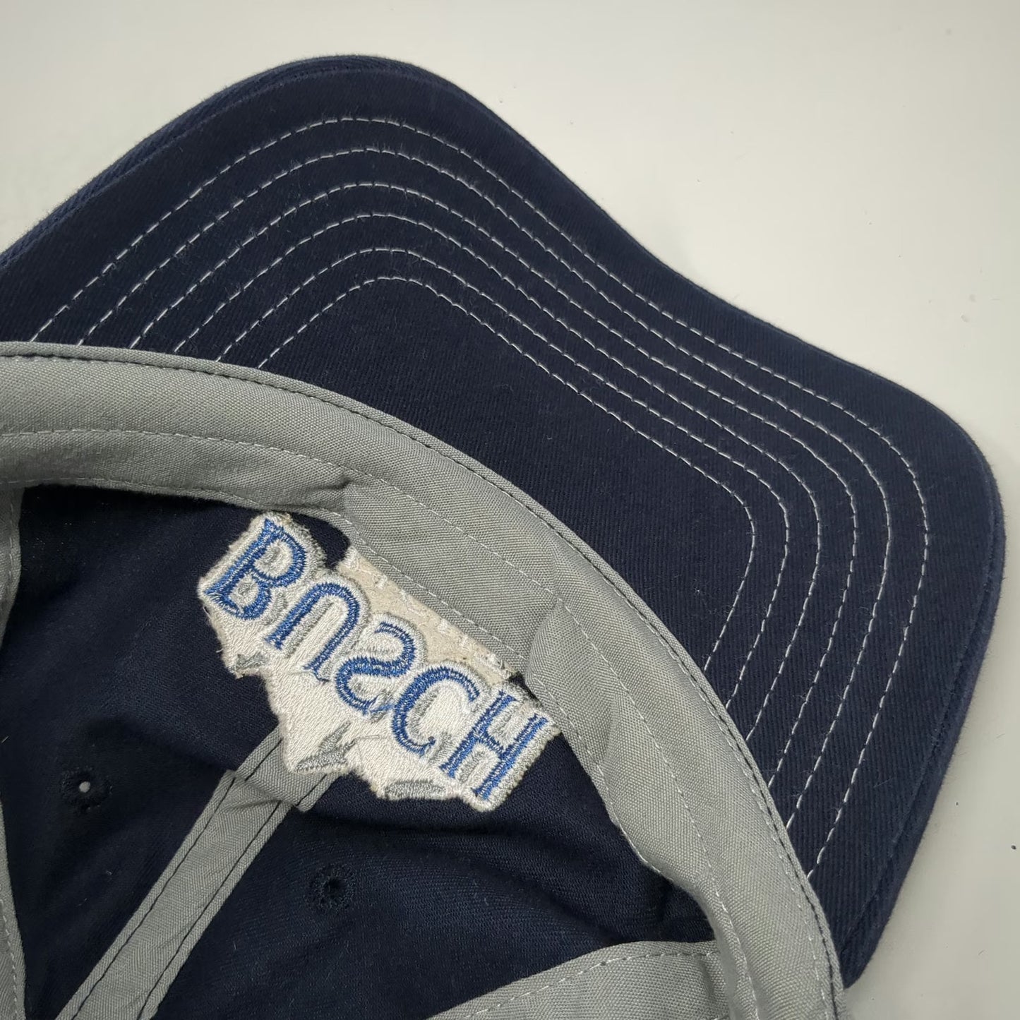 Busch Light Snapback Blue Gray Hat One Size Embroidered Logo Contrast Stitching