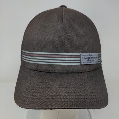 Travis Mathew Snapback Hat Black One Size Striped Trim Flexfit 110 Yupoong